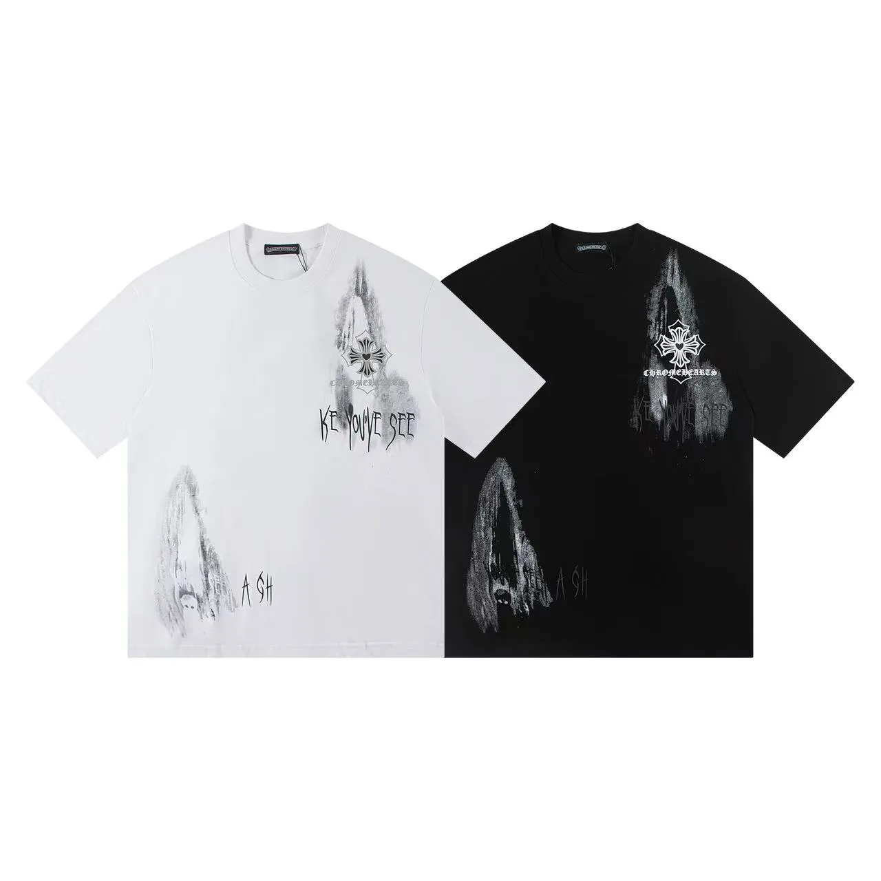 🅿️160 Style: 2025 new Croix Heart short-sleeved T-shirt Material: High version 300g double yarn combed cotton Size: S～XL Color: White Style number: Z008